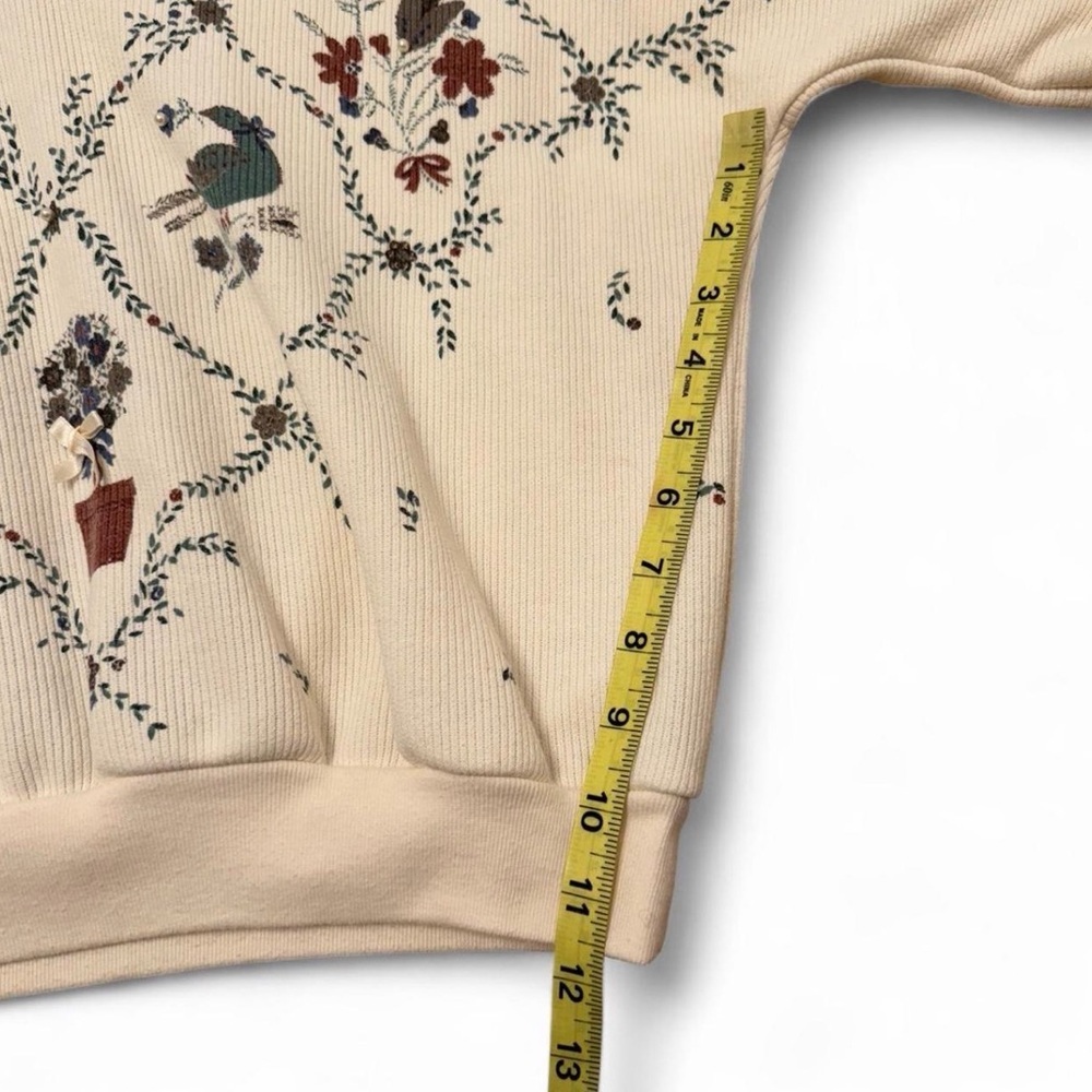 Vintage 90’s Floral Collared Sweatshirt Women’s Small Grandma Cottage Spring - Picture 6 of 6